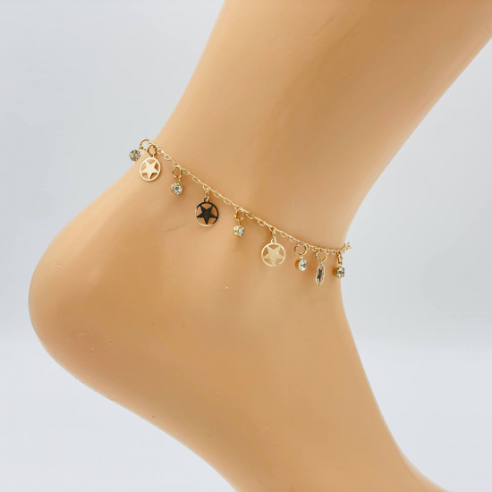 Wholesaler jewelry Marseille, gold ankle chain GS05227-6 - Felizz