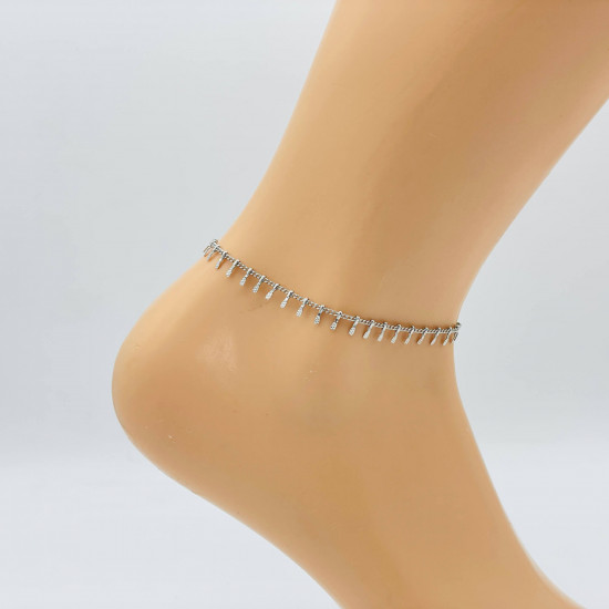 Wholesaler jewelry Marseille, silver ankle chain G104-15 - Felizz