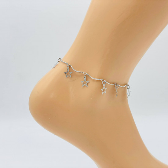 Wholesaler jewelry Marseille, silver ankle chain G104-19 - Felizz