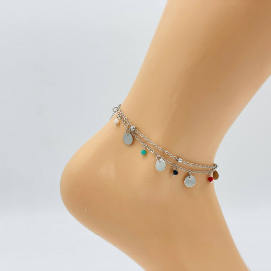 Wholesaler jewelry Marseille, silver ankle chain G104-20 - Felizz