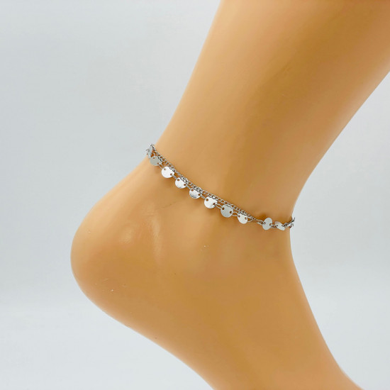 Wholesaler jewelry Marseille, silver ankle chain G104-24 - Felizz