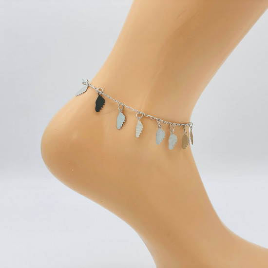 Wholesaler jewelry Marseille, silver ankle chain G104-25 - Felizz