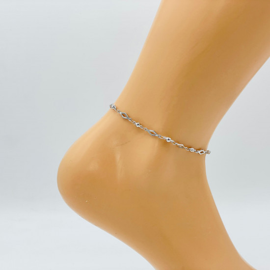 Wholesaler jewelry Marseille, silver ankle chain G105-5 - Felizz