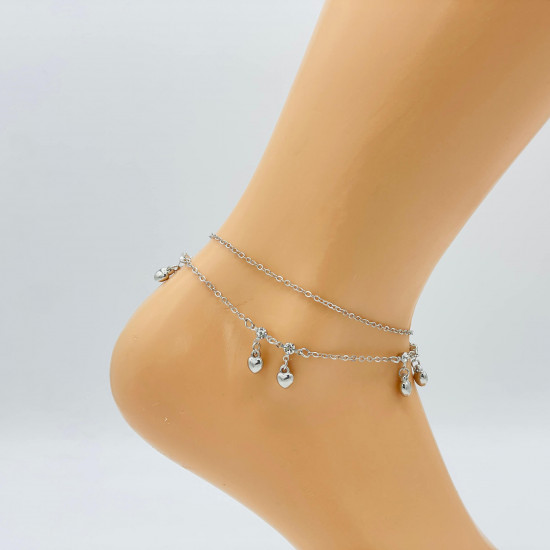 Wholesaler jewelry Marseille, silver ankle chain G106-10 - Felizz