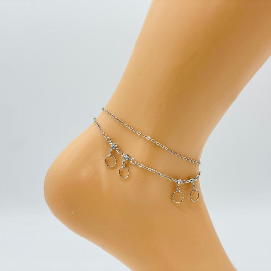 Wholesaler jewelry Marseille, silver ankle chain G106-6 - Felizz