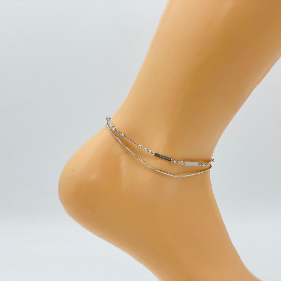 Großhändler Schmuck Marseille, silberne Fußkette GA1710-5 - Felizz