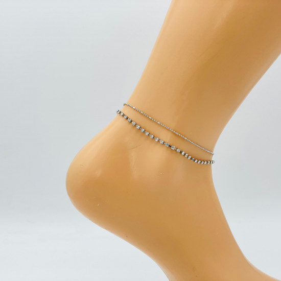 Wholesaler jewelry Marseille, silver ankle chain GA1710-6 - Felizz