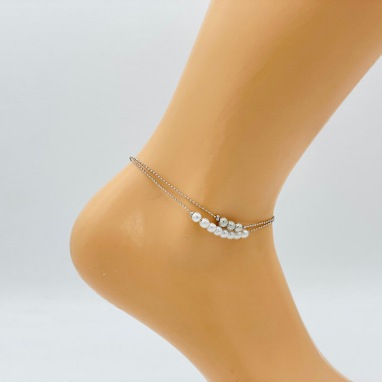 Wholesaler jewelry Marseille, silver ankle chain GA1710-12 - Felizz