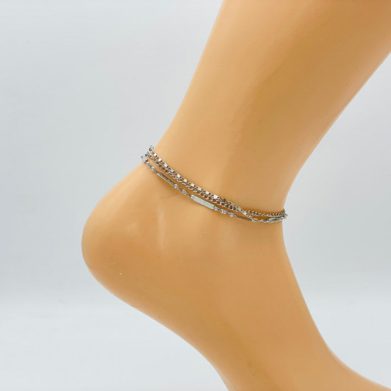 Wholesaler jewelry Marseille, silver ankle chain GA1710-16 - Felizz