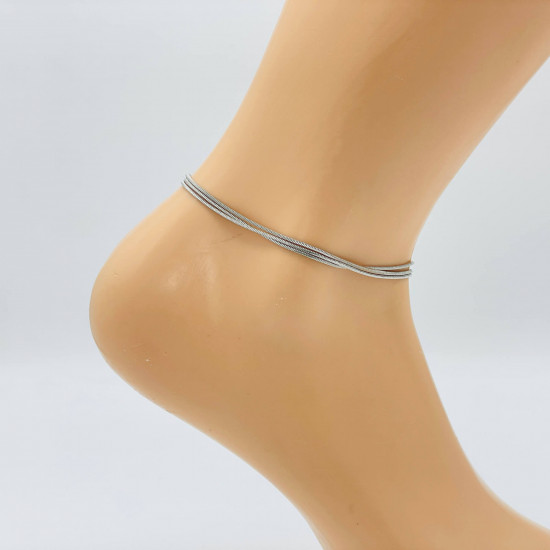 Wholesaler jewelry Marseille, silver ankle chain GA1710-17 - Felizz