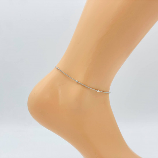 Wholesaler jewelry Marseille, silver ankle chain GA1710-18 - Felizz
