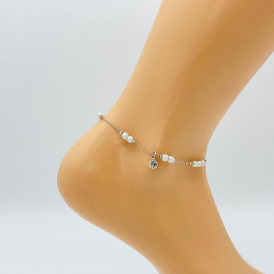 Wholesaler jewelry Marseille, silver ankle chain GA1710-19 - Felizz