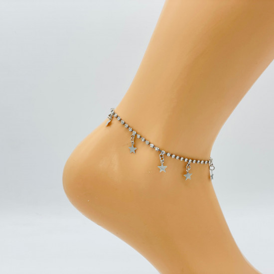 Wholesaler jewelry Marseille, silver ankle chain GA171011A - Felizz