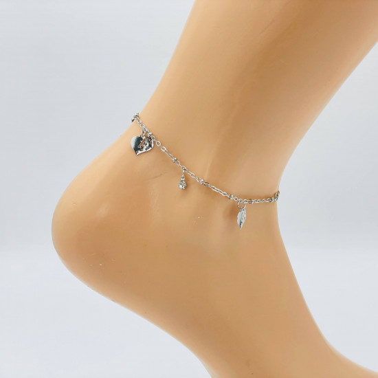 Wholesaler jewelry Marseille, silver ankle chain GS05212A - Felizz