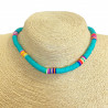 Thick turquoise heishi necklace