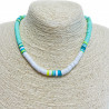 Thick light green and white heishi necklace