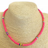 Fine pink heishi necklace