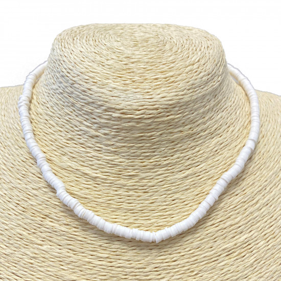 Grossiste collier France, collier heishi blanc - Felizz