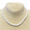 Collier heishi fin blanc