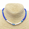 Dark blue and white heishi necklace