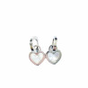 Boucles d'oreilles acier inoxydable argenté cœur blanc