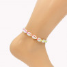Anklet chain shells multi-colored string