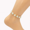 Shell anklet chain with gold string