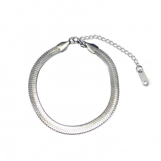 Grossiste bijoux acier inoxydable pour revendeurs, Bracelet argenté plat