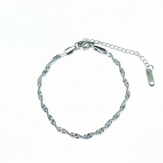 Wholesaler stainless steel jewelry for retailers, Twisted silver bracelet