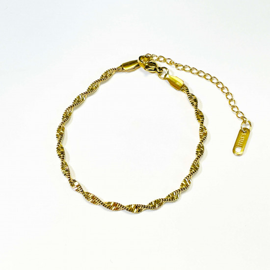 Wholesaler stainless steel jewelry for resellers, Twisted gold bracelet