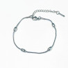 Bracelet acier inoxydable argenté 4 perles