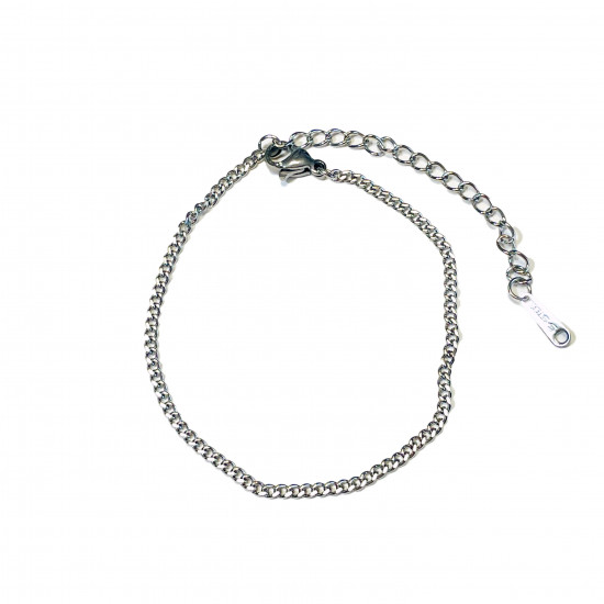 Grossiste bijoux acier inoxydable pour revendeurs, Bracelet argenté chaînette fine