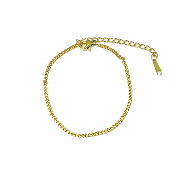 Großhändler Edelstahlschmuck für Wiederverkäufer, Goldenes Armband mit feiner Kette