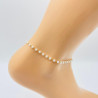 Gold ankle chain with pearls