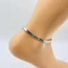 Flat silver ankle chain