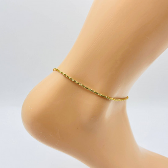 Grossiste bijoux acier inoxydable pas cher, Chaîne de cheville dorée scintillante