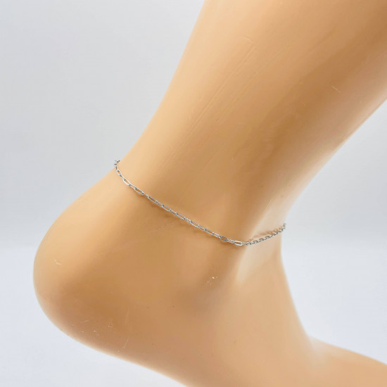 Grossiste bijoux acier inoxydable pas cher, Chaîne de cheville argentée petits maillons