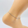 Thin silver anklet chain