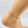 Fußkette Edelstahl versilbert Feingliedrige Kette