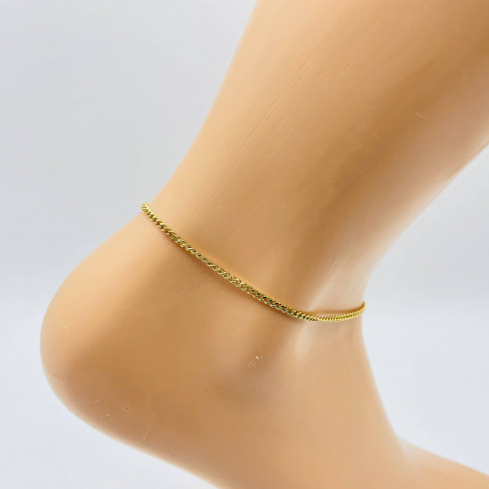 Grossiste bijoux acier inoxydable pas cher, Chaîne de cheville dorée chaînette fine