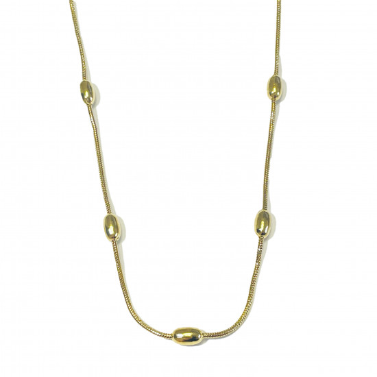 Mayorista joyas acero inoxidable tendencia, Collar acero inoxidable oro 4 cuentas largo