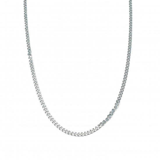 Wholesaler stainless steel jewelry, Stainless steel necklace silver plated long medium link