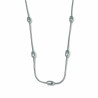 Collier acier inoxydable argenté 4 perles long