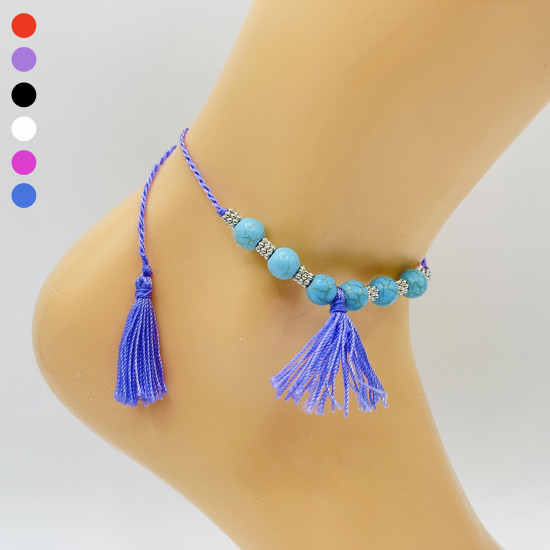 Cotton ankle chains, wholesale Marseille jewelry COT1252-2