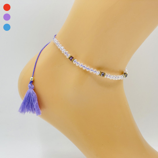 Cotton ankle chains, wholesale Marseille jewelry COT1255-1