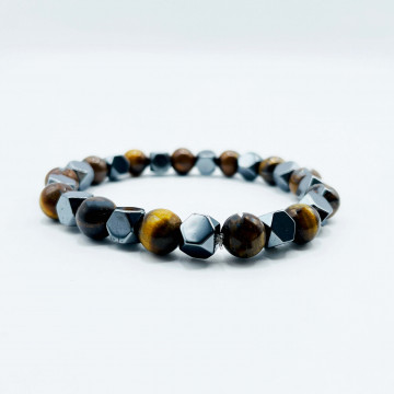 Mineral bracelets Tiger eye and Obsidian 4