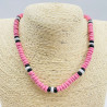 Pink and black coconut wood necklace for girls
