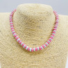 Collar de madera de coco rosa y blanco para niñas