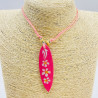 Girls surfboard necklace with flower