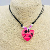 Heart-shaped wooden necklace for girls
